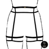 Shots Plus Size Juodas Double Strap Garter Belt with Adjustable Sliders