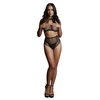 Shots Duo Net Juodas Keyhole Bra &amp; High-Waist Set One Size S-L