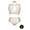 Shots Duo Net Key-Hole Bra Set - Queen Size - Nude