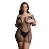 Shots Duo Net Plus Size Mini Dress by Leg Avenue - Two-Tone Mesh, XL-4XL