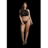 Shots Festive Allure Plus Size Rhinestone Halter Top &amp; Thong Set 1XL-3XL