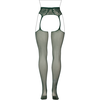 Shots Leg Avenue Fishnet &amp; Lace Garterbelt Stockings Queen Size XL-4XL Juodas