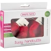 Shots Ouch! Plush Handcuffs Juodas - Soft Faux Fur, Adjustable, Secure Lock