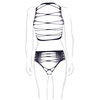 Shots Helike XLV Plus Size Two-Piece Set with Open Cups - Crop Top &amp; Panty