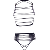Shots Helike XLV Two-Piece Open Cups Set - Crop Top &amp; Panties, One Size S-XL