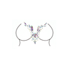 Shots Kiss Fishnet Garter Belt &amp; Deep-V Cleavage Bling Sticker One Size