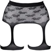 Shots Kiss Fishnet Garterbelt with Decorative Pattern, Universal Size S-XL