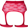 Shots Kiss Fishnet Garter Belt - Universal Size, Decorative Pattern, Juodas