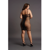 Shots KissMePlus Knee-Length Lace &amp; Fishnet Dress, Deep V, Plus Size, Juodas
