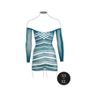 Shots Le Desir Long Sleeve Net Mini Dress S-XL Juodas Mesh Accents
