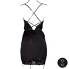 Shots Obsessive Juodas Silk Dress Model 8714273043771 with Open Back and Slit, One Size