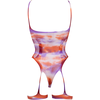 Shots Allure Open-Cup Tie Dye Bodystocking with Decorative Bling Stickers, One Size