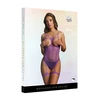 Shots Passion Open-Cup Fishnet Bodysuit with Strappy Neckline, One Size