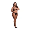 Shots Rene Rofe Open Cup Triangle Bra Lace Adjustable Plus Size Juodas XL-4XL