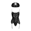 Shots Leg Avenue Police Uniform Set S/M Juodas - Wetlook Bodysuit &amp; Cap