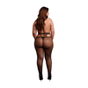Shots Leg Avenue Shimmering Cut-Out Tights Plus Size Juodas/Gold Glitter XL-4XL