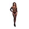 Shots Shimmering Off The Shoulder Bodystocking - One Size - Juodas/Gold Glitter