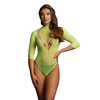 Shots Passion Short Sleeve Fishnet Bodysuit One Size Žalias