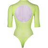 Shots Passion Short Sleeve Fishnet Bodysuit One Size Žalias