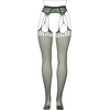 Shots Shredded Suspender Pantyhose Queen Size - Decorative Fishnet Style