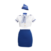 Shots Mėlyna Stewardess Costume - S/M - Mėlyna/Baltas