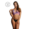 Shots Leg Avenue Fishnet Strappy Halter Crop Top + Eye Sparkle Sticker, One Size