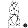 Shots Strappy Open Cup Body Harness with Garters Juodas One Size