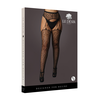 Shots Passion Plus Size Leopard Pattern Suspender Tights - Fishnet Design