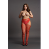 Shots Leg Avenue Plus Size Rhinestone Fishnet Suspender Pantyhose Juodas
