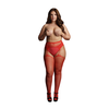 Shots Leg Avenue Plus Size Rhinestone Fishnet Suspender Pantyhose Juodas