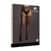 Shots Leg Avenue Plus Size Striped Fishnet Suspender Pantyhose Juodas
