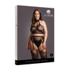 Shots Obsessive OSX Juodas Halter Turtleneck Set with Lace &amp; Fishnet XL-4XL
