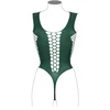 Shots V-Neck Intimate Bodysuit with Opaque and Mesh Panels One Size