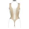 Shots Obsessive V-Neck Intimate Bodysuit with Opaque and Mesh Panels One Size