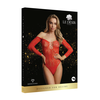 Shots Wonder Rhinestone One-Shoulder Lace Bodysuit Raudona One Size