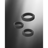 XR Brands 3-Piece Silicone Ring Set - Flexible Sizes, Juodas
