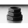 XR Brands 3-Piece Silicone Ring Set - Flexible Sizes, Juodas