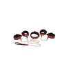 XR Brands Bondage Kit Burgundy PU Leather Adjustable 6-Piece Set