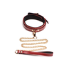 XR Brands Bondage Kit Burgundy PU Leather Adjustable 6-Piece Set