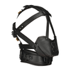 Xr Brands Master Series Leather Head Gear with Adjustable Muzzle - Juodas, Universal Fit