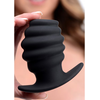 XR Brands HIVE Large Silicone Ribbed Hollow Plug - Anatomical Design