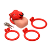Xr Brands Bull Raudona Secure Chastity System Adjustable Plastic Cage