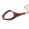 Xr Brands Blush Captivate Adjustable Vegan Leather Collar with Gold Chain Raudona/Gold