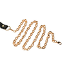 Xr Brands Captivate Adjustable Vegan Leather Body Collar with Gold Chain Juodas/Gold