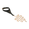 Xr Brands Captivate Adjustable Vegan Leather Body Collar with Gold Chain Juodas/Gold