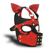 Xr Brands Master Series Vegan Leather Canine Hood with Removable Muzzle Juodas/Raudona