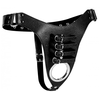 Xr Brands Master Series Male Chastity Harness Adjustable Juodas Leather Metal Ring