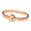Xr Brands Cuffed Rose Gold Locking Bracelet &amp; Key Pendant Necklace Set