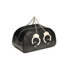 XR Brands Cuffed Travel Bag with Handcuff Handles Juodas Vegan Leather