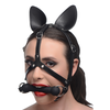 Xr Brands Dark Horse Pony Head Harness Silicone Bit Adjustable Vegan Juodas